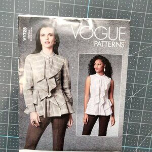 V1728 Vogue Pattern, 8-16, Misses' Top, Uncut, Factory Folded, OOP